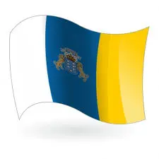 [150CANAC/E] Bandera Canaria C/Escudo 150x100 cm.                             