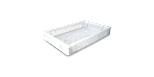 [6409T00] Cubeta manutención ranurada blanca 60x40x9 cm
