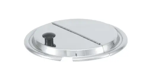 [47488] Tapa con bisagra de acero inoxidable de 8 ½ pulgadas con mango Kool-Touch
