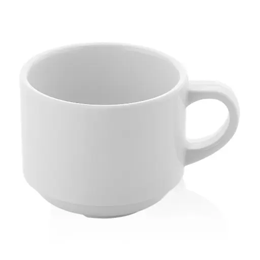 [5149] Taza Desayuno Melamina Blanca Apilable 17 Cl.