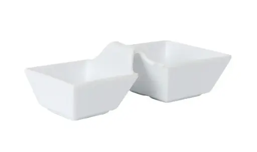 [B100V432A] Bol Degustacion Doble Arizona Melamina Blanco 17X8X4 Cm.