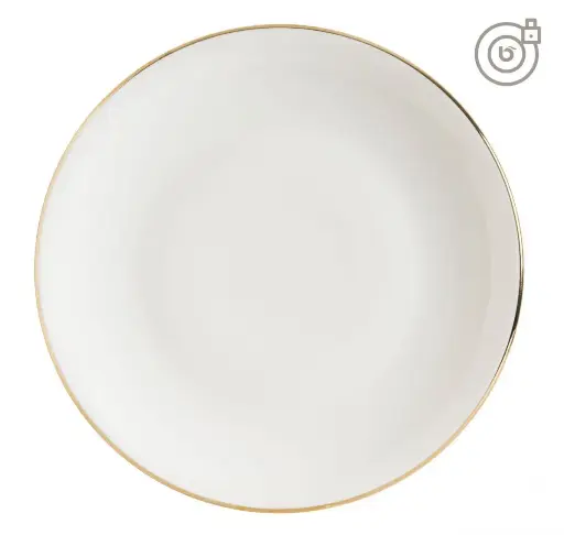 [B928002AX] Plato llano gourmet filo oro 27x2,5 cm