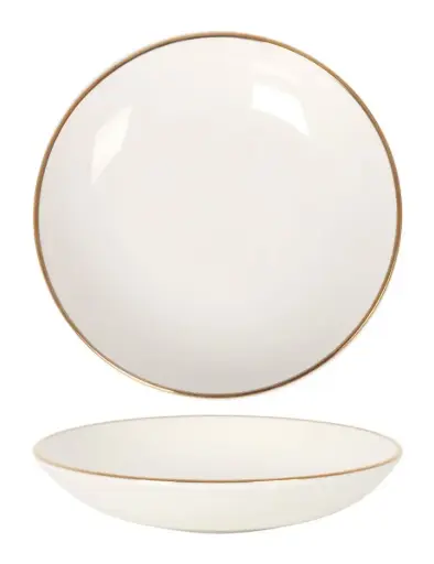 [B928251AX] Plato hondo gourmet filo oro 23x4 cm