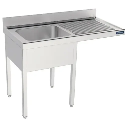 [818.0088] Fregadero industrial con alojamiento para lavavajillas con escurridor a la derecha 120x60 cm.