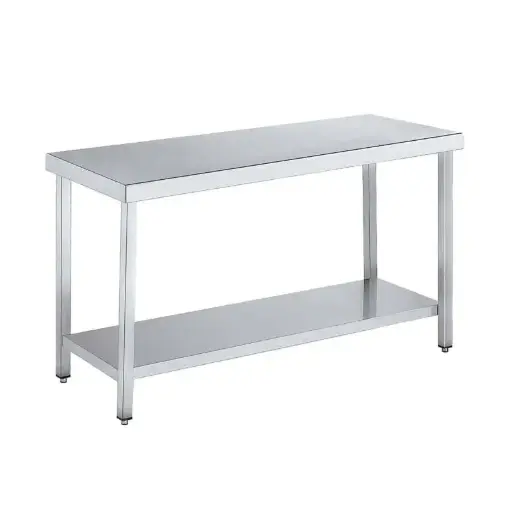 [251.0040] Mesa de trabajo central inox. con estante MTC-600x1200 dimensiones 120x60x85 cm.