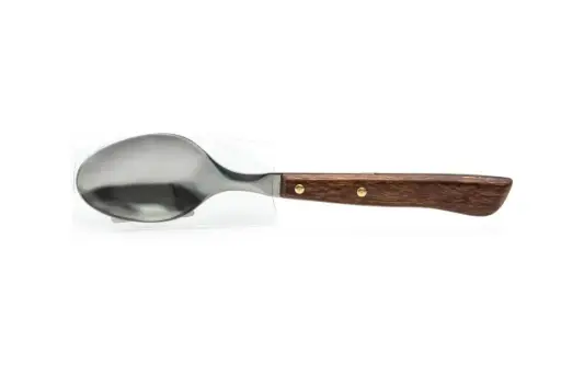 [01504] Cuchara mesa mango de madera 3 Claveles