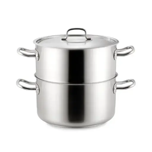 [P244024] Conj. vapor. recta con tapa Inox-Pro 24 cm