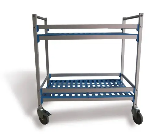 [P80900] Carro Servicio Aluminio Y Polietileno 2 Estantes 97X56X94.5 Cm.