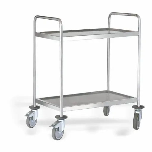[P80240] Carro servicio de acero inoxidable 2 estantes 80x50x101,5 cm