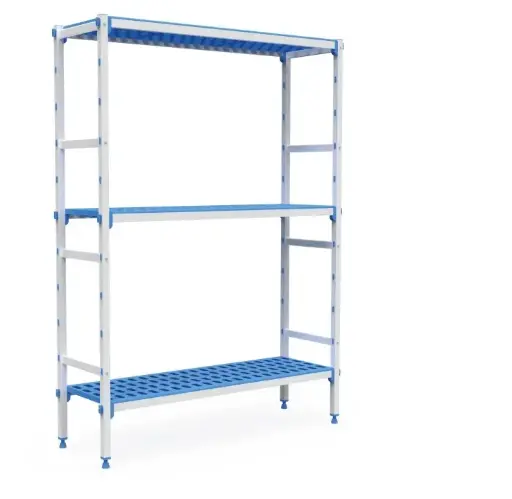 [P7147] Estanteria Aluminio / Polietileno 3 Niveles 1375X555X1750 2 S1 + 3 T13