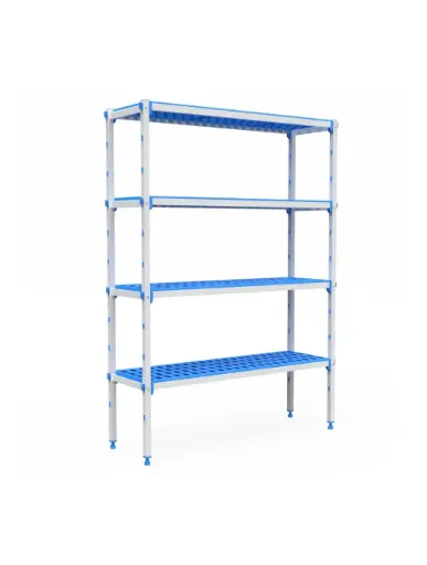 [P7203] Conjunto estantería aluminio polietileno 2388555x1750 4 niveles