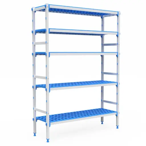 [P7096] Estanteria Aluminio Polietileno 5 Niveles 935X385X1750 2 S9 + 5 T81