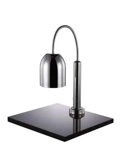 [P156552] Lampara Trinche Inox. Base Marmol Negra 250 W.