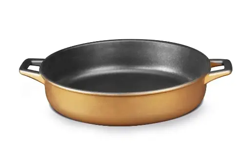 [P141028B] Cacerola Baja De Aluminio Fundido Color Bronce 28 Cm