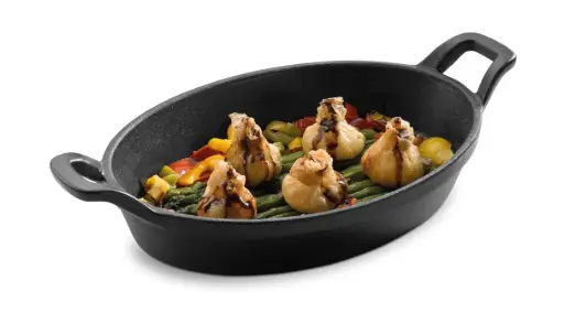 [P23508] Cazuela Oval Hierro Fundido Con Asas 21.5X15.5 Cm.