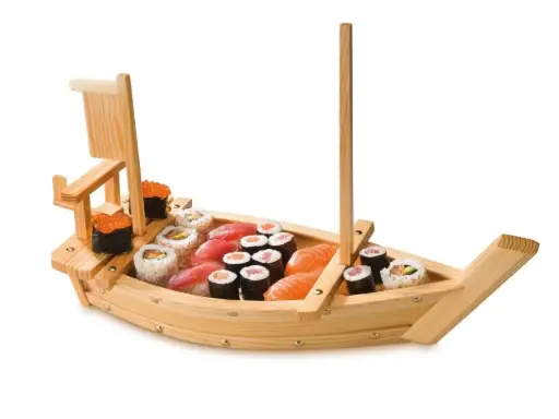 [P100601] Barco Madera Presentacion Sushi 70X25,5 Cm.                      
