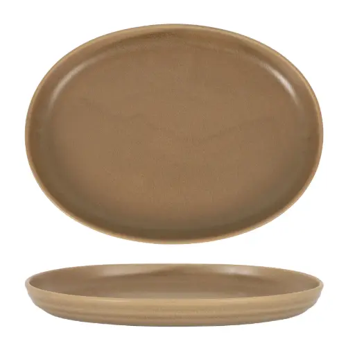 [B928390B] Fuente Oval Aljarafe Marron 31X23X4 Cm.
