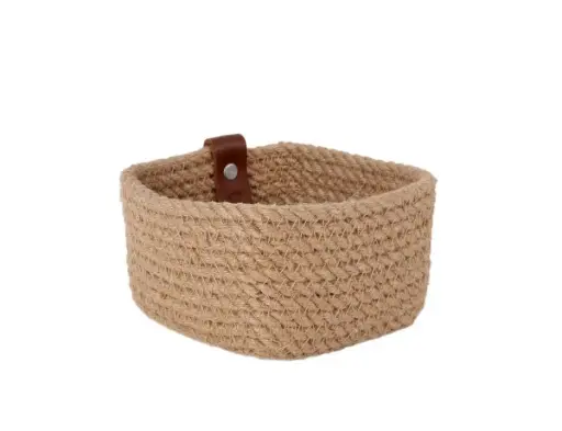 [B101V059] Cesta yute cuadrada 12x12x7 cm Viejo Valle