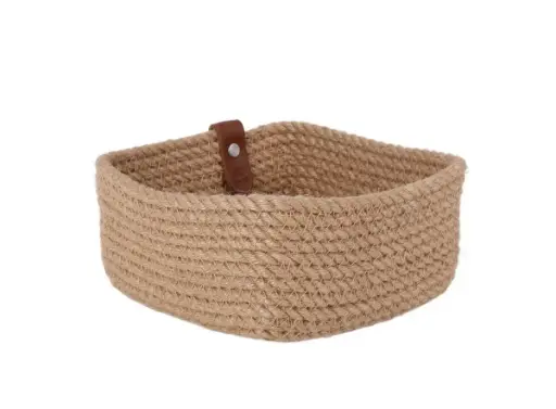 [B101V058] Cesta yute cuadrada 16x16x8 cm Viejo Valle