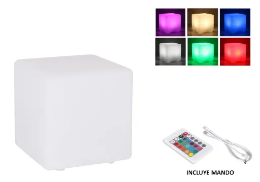 [B263V007] Zz26 Lampara Led Izmir Cuadrada 10X10X11 Cm. Con Mando