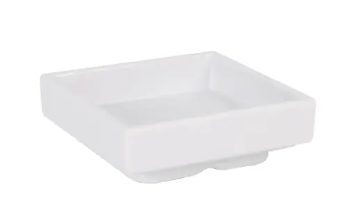 [B100V381A] Fuente de melamina Adra blanca 9x9x2,3 cm