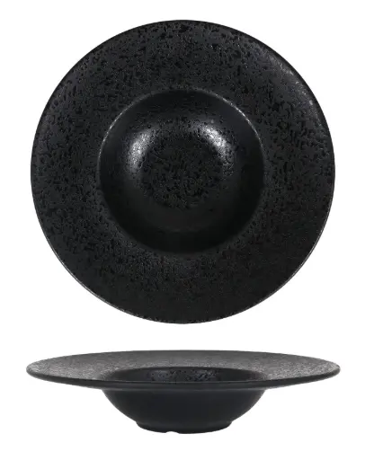 [B100V013B] Plato pasta Korio Arizona melamina negro 28,5 cm