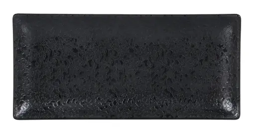 [B100V011BR] Fuente rectangular Korio Arizona melamina negra 23x11 cm