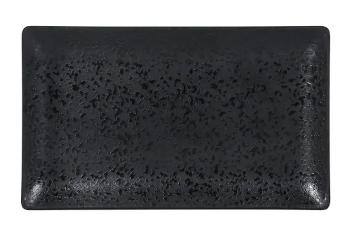 [B100V010B] Fuente rectangular Korio Arizona melamina negra 25x15 cm