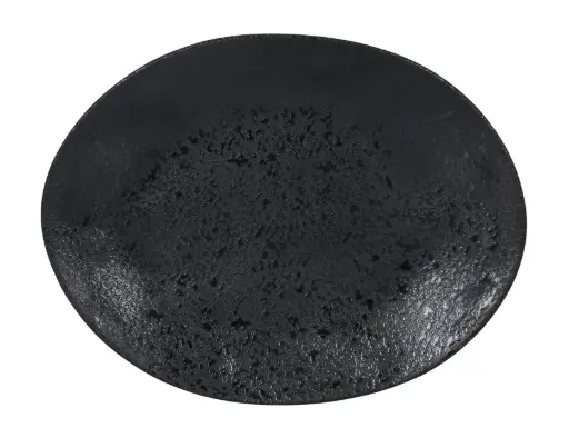 [B100V008B] Fuente oval Strega Arizona melamina negra 31x24 cm
