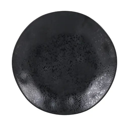 [B100V005B] Plato llano Strega Arizona melamina negro 24 cm