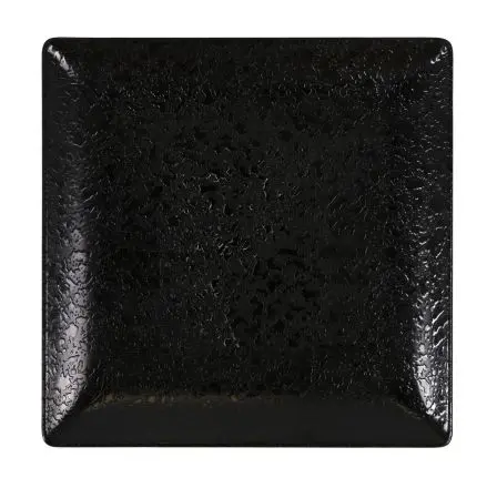 [B100V370B] Plato Postre Ming Iii Melmina Arizona Negro 18X18 Cm.