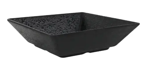 [B100V372B] Plato hondo Ming III melamina Arizona negro 17,5x17,5x5 cm
