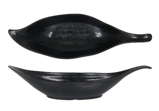 [B100V019B] Ensaladera Kirpan Arizona melamina negra 42x15 cm