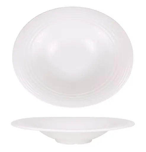 [B100V023A] Plato pasta oval Tohu Arizona melamina blanco 29x24,5 cm