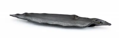 [B100V407B] Fuente Leaf Melamina Negra 24.5X7X2 Cm.
