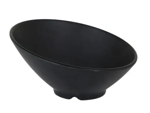 [B100V114B] Ensaladera Trattoria melamina negra mate 24x6,5x12,5 cm