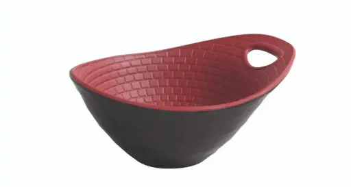 [B885220R] Ensaladera Perpignan Negro/Rojo Melamina 17X14X8 Cm.