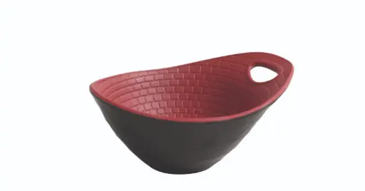 [B885222R] Bol Perpignan Negro/Rojo Melamina 12X10X6 Cm.