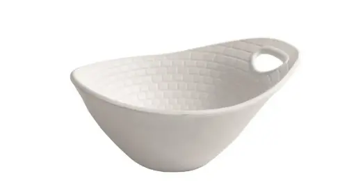 [B885230R] Bol Perpignan blanco melamina 17x14x8 cm