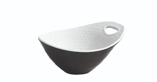 [B885227R] Bol Perpignan negro / blanco melamina 12x10x6 cm