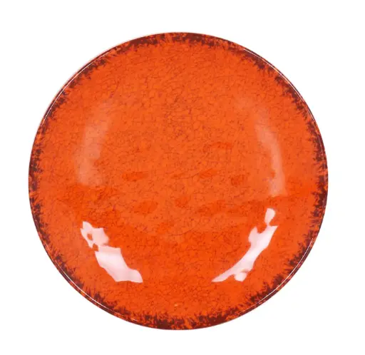 [B1052014A] Plato postre guayaba naranja melamina 20,5x3 cm