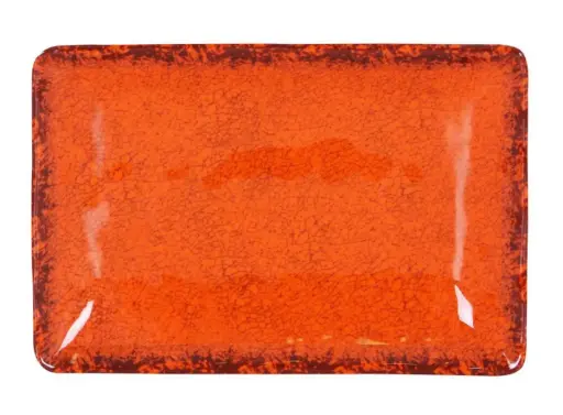 [B1052021A] Fuente rectangular guayaba naranja melamina 21,5x13,5x3 cm