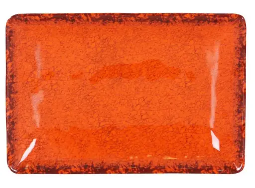 [B1052019A] Fuente Rectangular Guayaba Naranja Melamina 30X21X3,5 Cm.