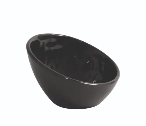 [B885086R] Bol Oval Mamba Negro Melamina 13,4X12,7X8,4 Cm.