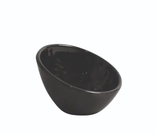 [B885085R] Bol oval Mamba negro melamina 10,6x10,2x6,8 cm