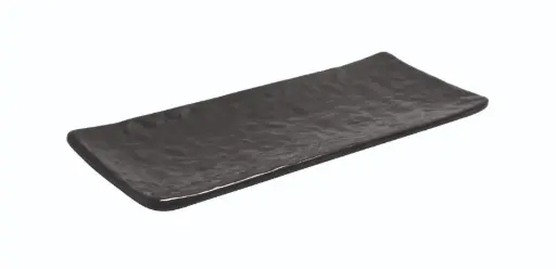 [B885081] Fuente rectangular Mamba negra melamina 28,8x12,2x2,5 cm