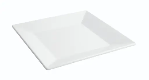 [B885059R] Plato llano Ming blanco melamina 25,5x25,5x2,8 cm
