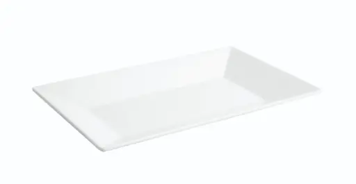 [B885065] Fuente rectangular Ming blanca melamina 30,5x19x3 cm