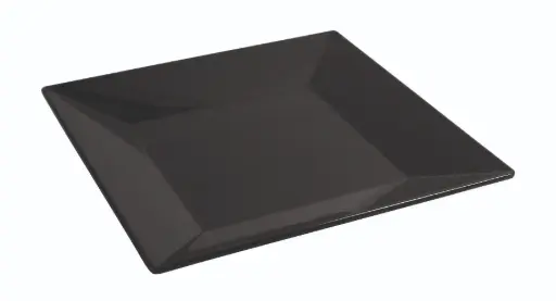 [B885169R] Plato llano Ming negro melamina 25,5x25,5x2,8 cm