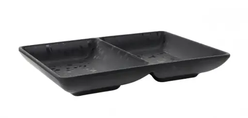 [B100V414B] Bowl doble negro Arizona 16x12x2,5 cm